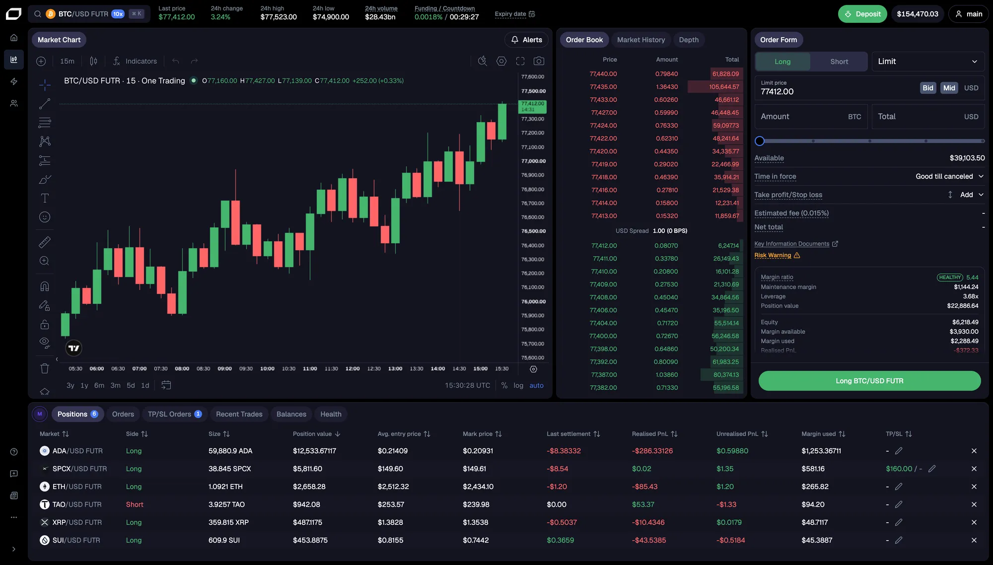 One Trading exchange interface